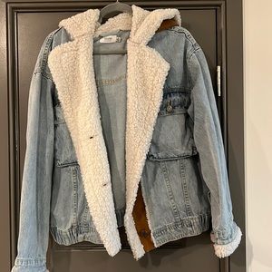 Jean Jacket with Sherpa hoodie